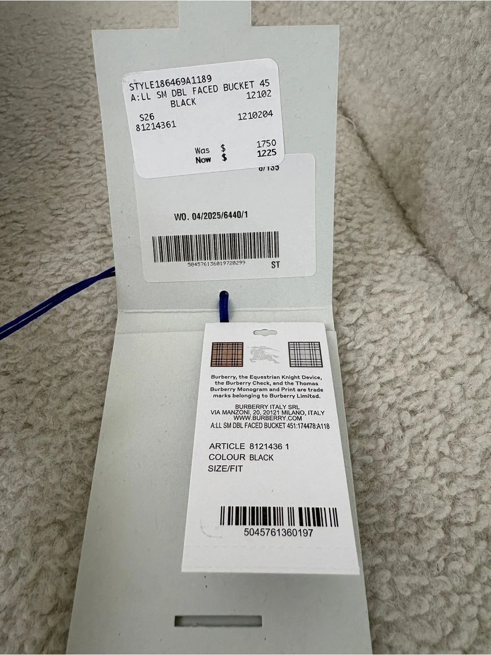 Burberry Black Leather Bucket Bag with Check Strap